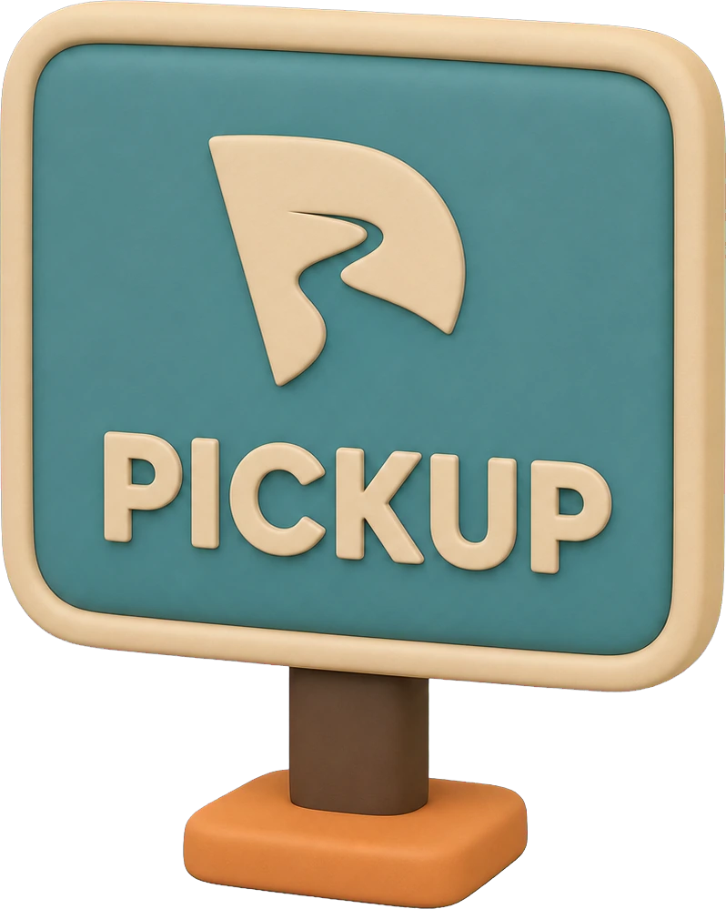 A Ryde pickup point sign